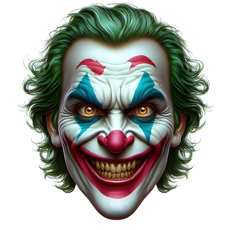 Scary Joker Face with funny smile png