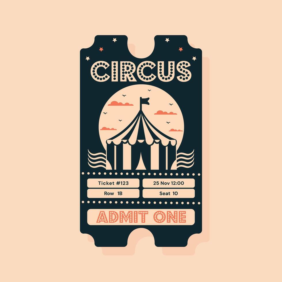 Circus ticket design .Magic show entrance retro ticket vector