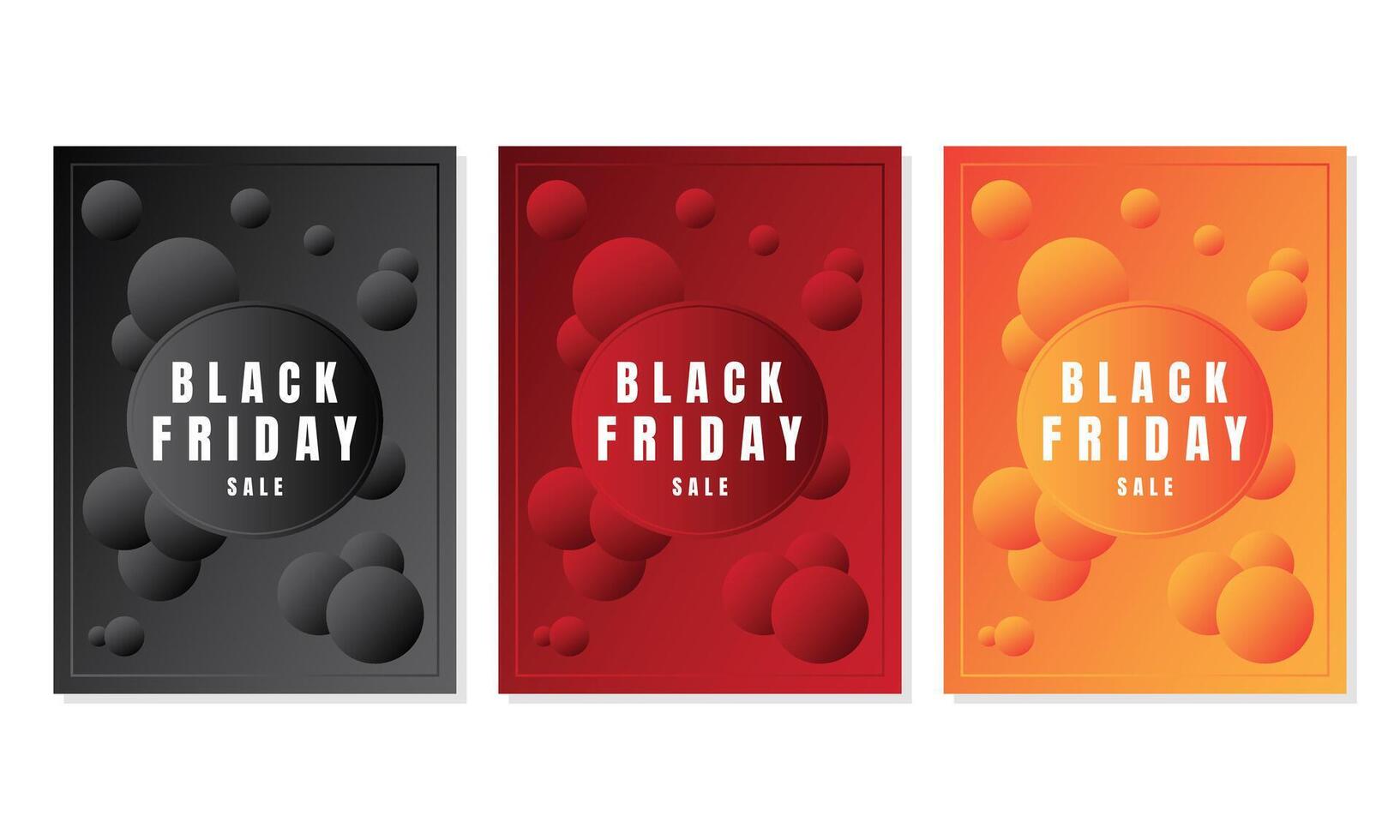 black friday sale abstract flyer design set in different colors vector