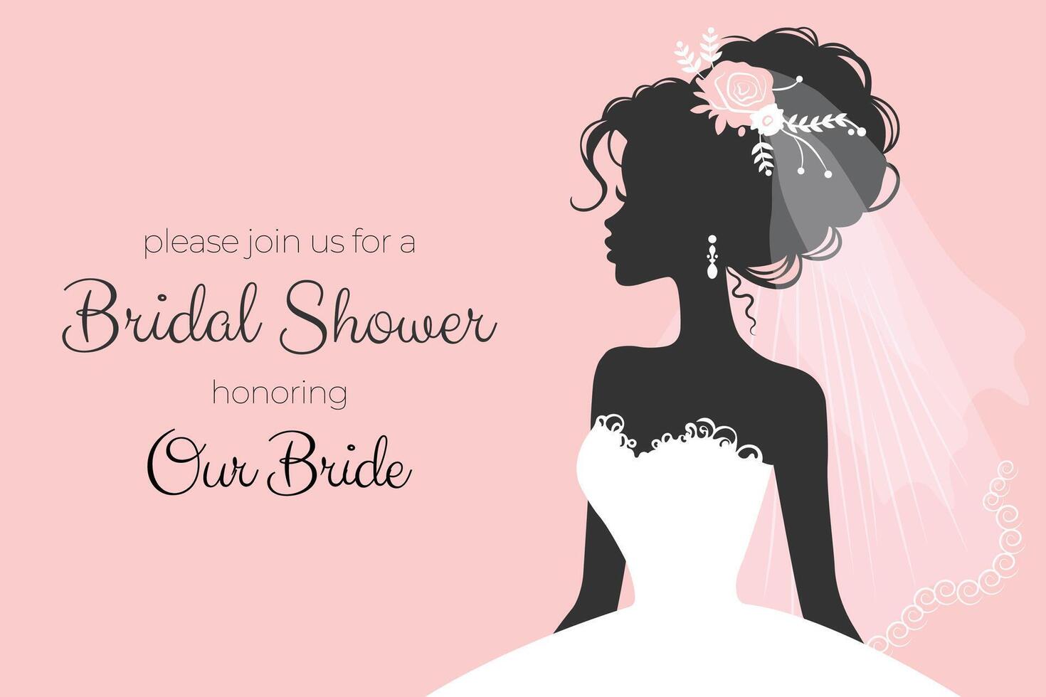Bridal Shower invitation card template vector