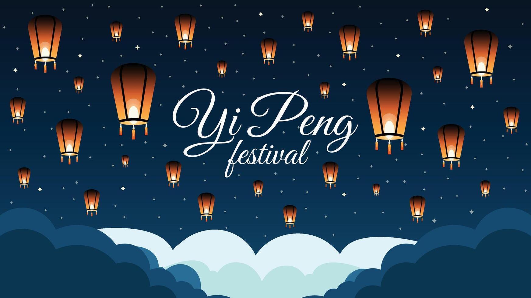Yi Peng festival illustration vector