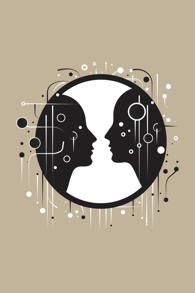 human silhouette in reflection book cover design vector