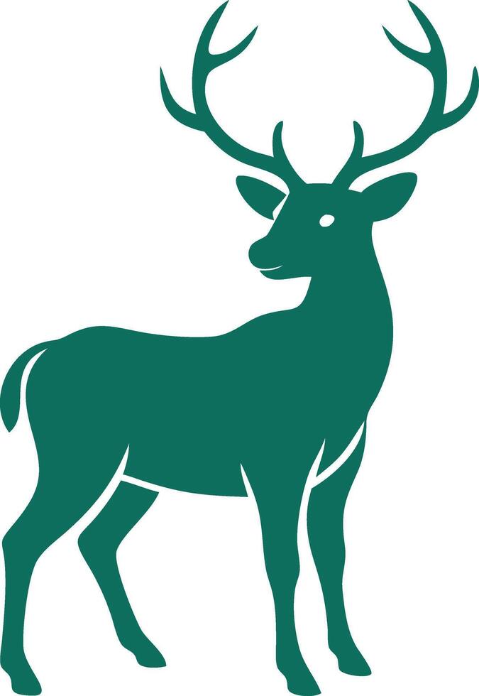 Deer icon and logo design. Illustration of Cute Deer Isolated. Cartoon deer wild animal forest fauna standing, lying, jumping, drinking and grazing isolated on white. vector