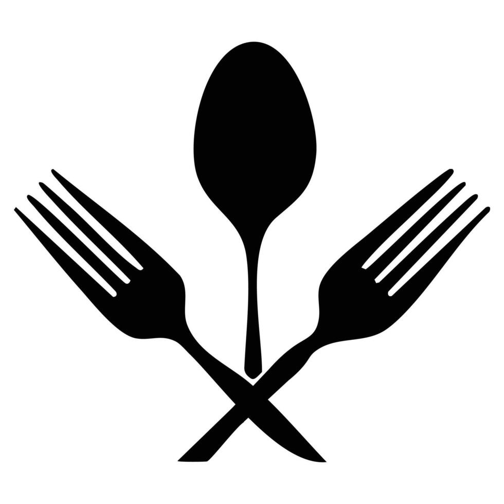 Spoon and fork icon design isolated on white background. vector