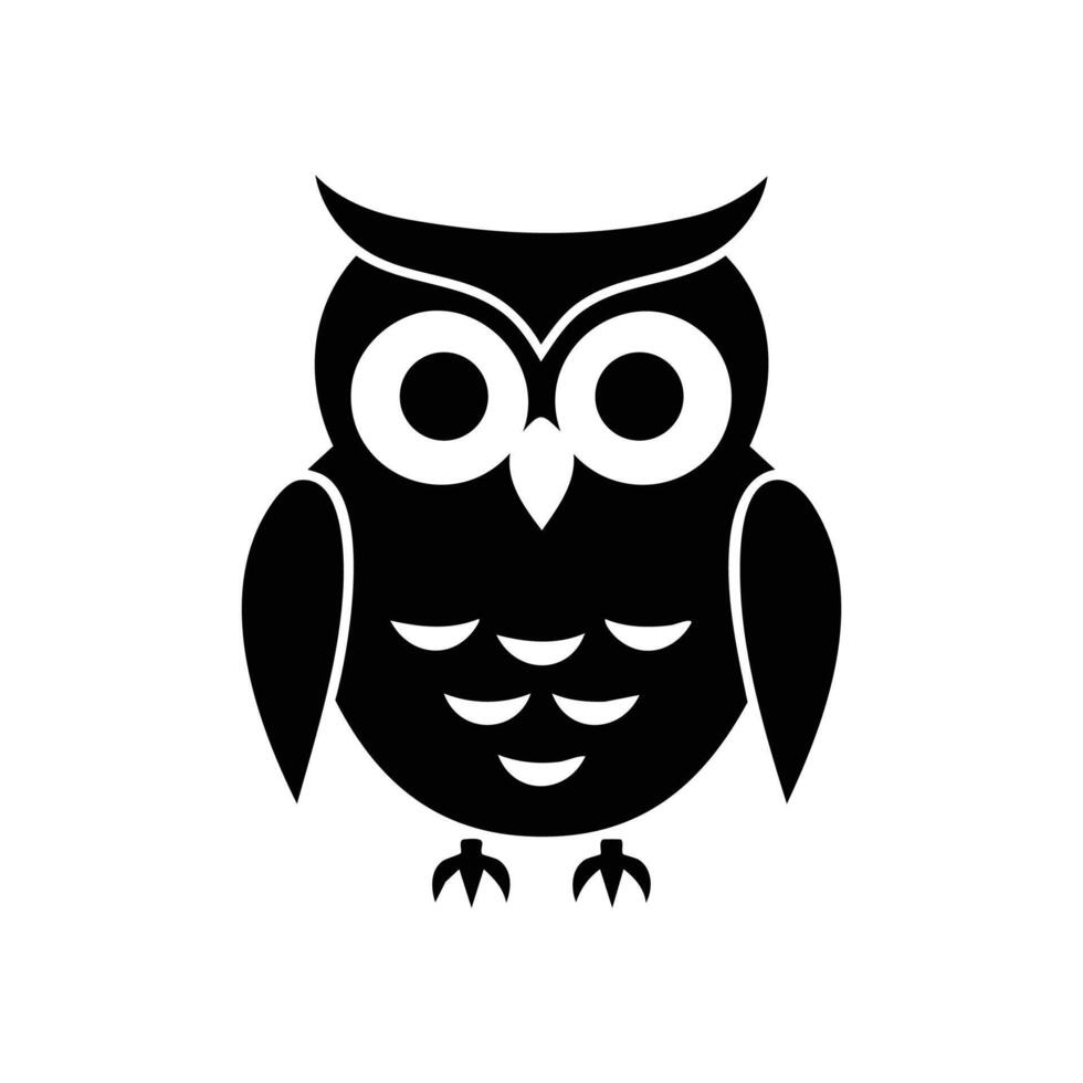 Owl icon. silhouette art illustration on a clean white background, ideal for prints and designs. vector