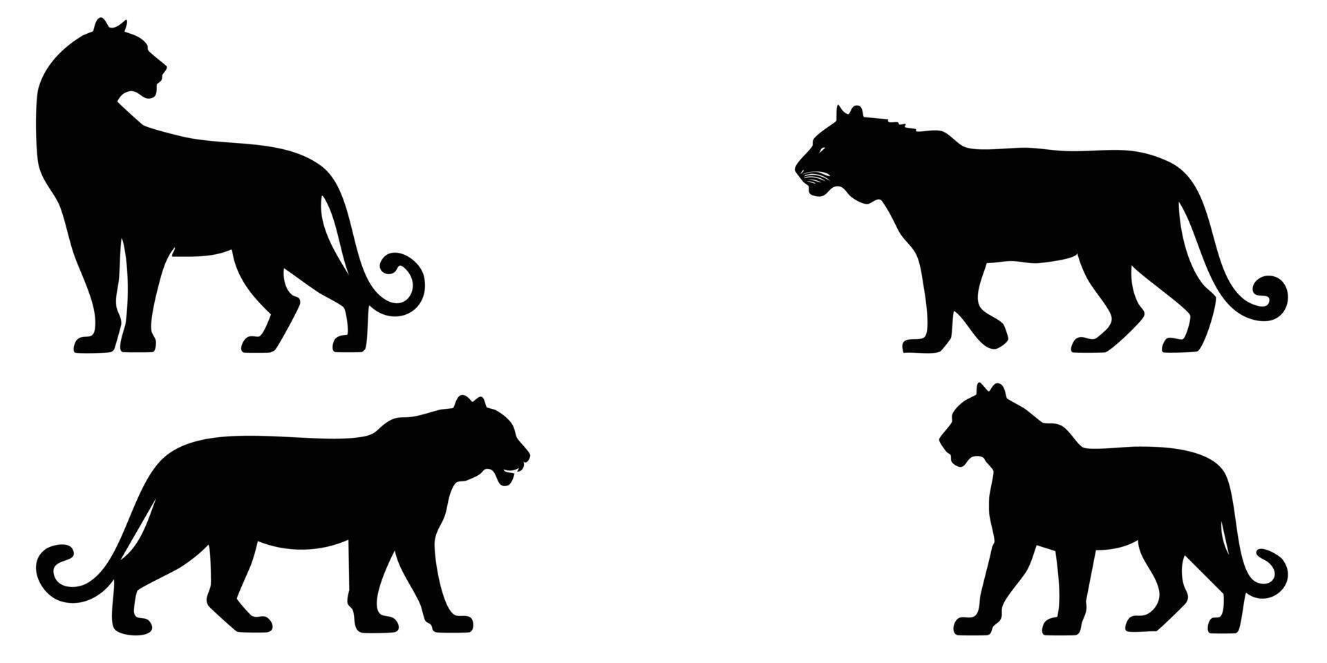 Tiger logo icon image, tiger icon set. on a white background vector