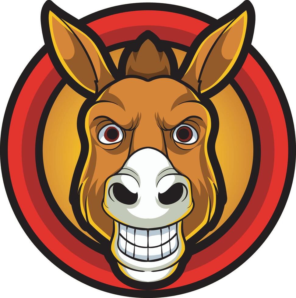 Jackass donkey smirk smile mascot logo vector