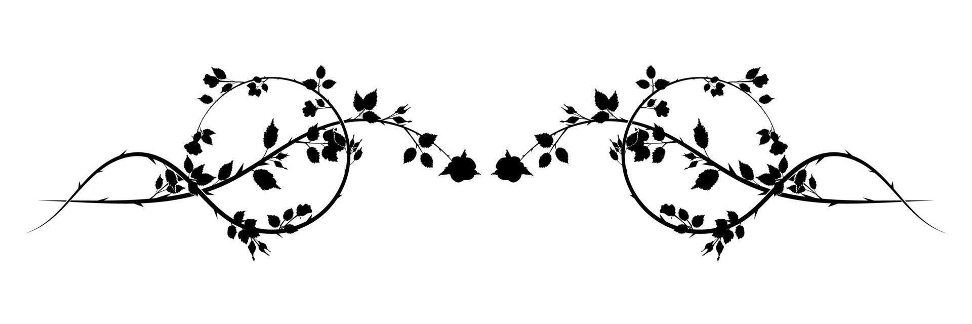 long pattern roses weaving plant element. vector