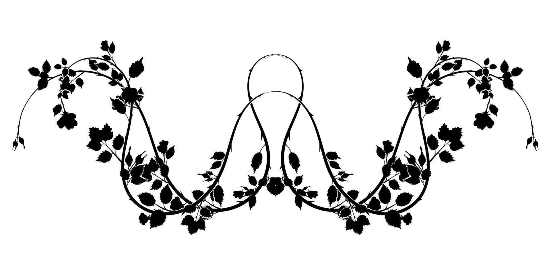 swirled pattern rose weave plant element. vector