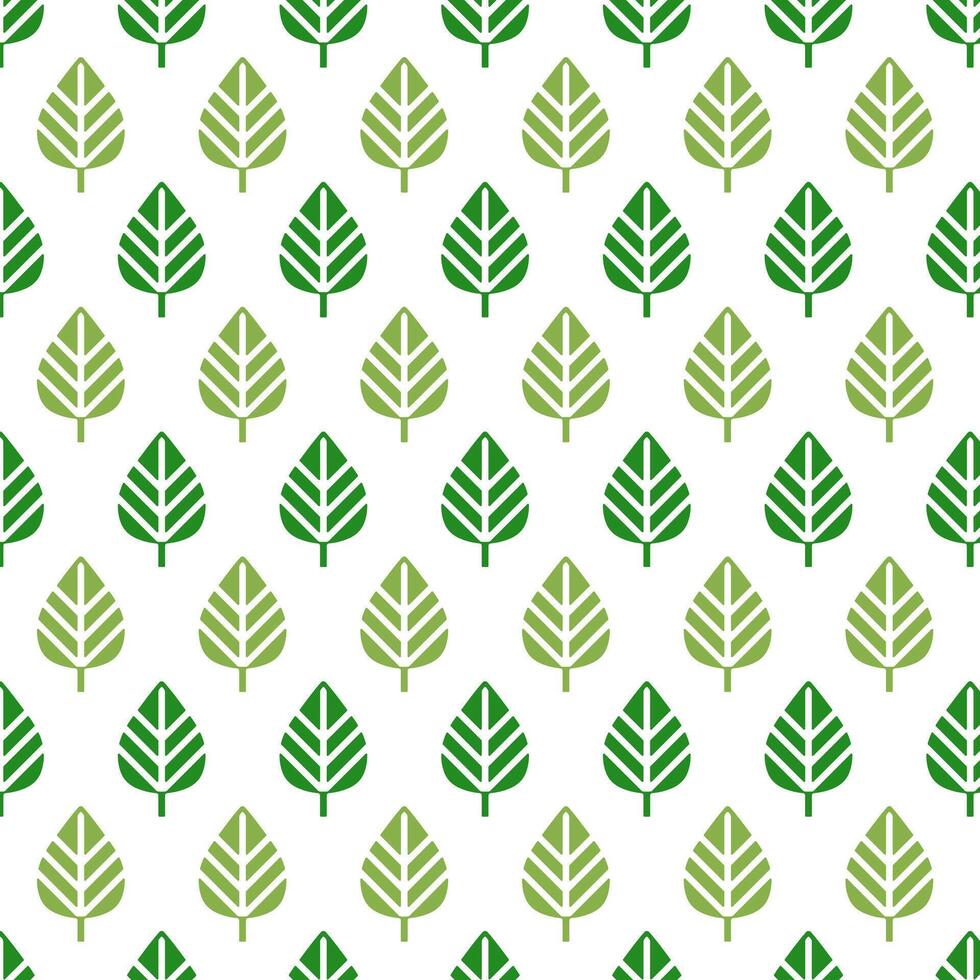 Ecology seamless pattern. Green leaf icon repeat on white. For cover, wrapping paper, textile print. vector