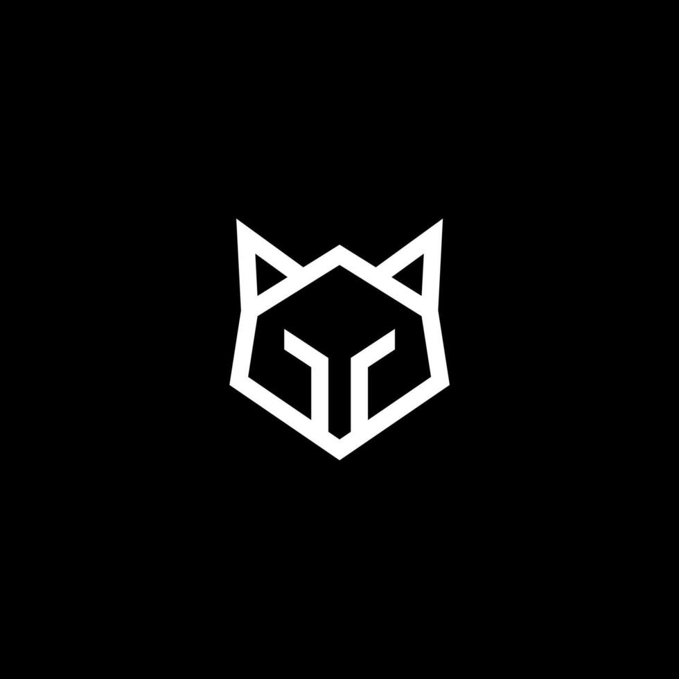 Minimalist fox logo design line art concept, outline, modern bold cutout vector