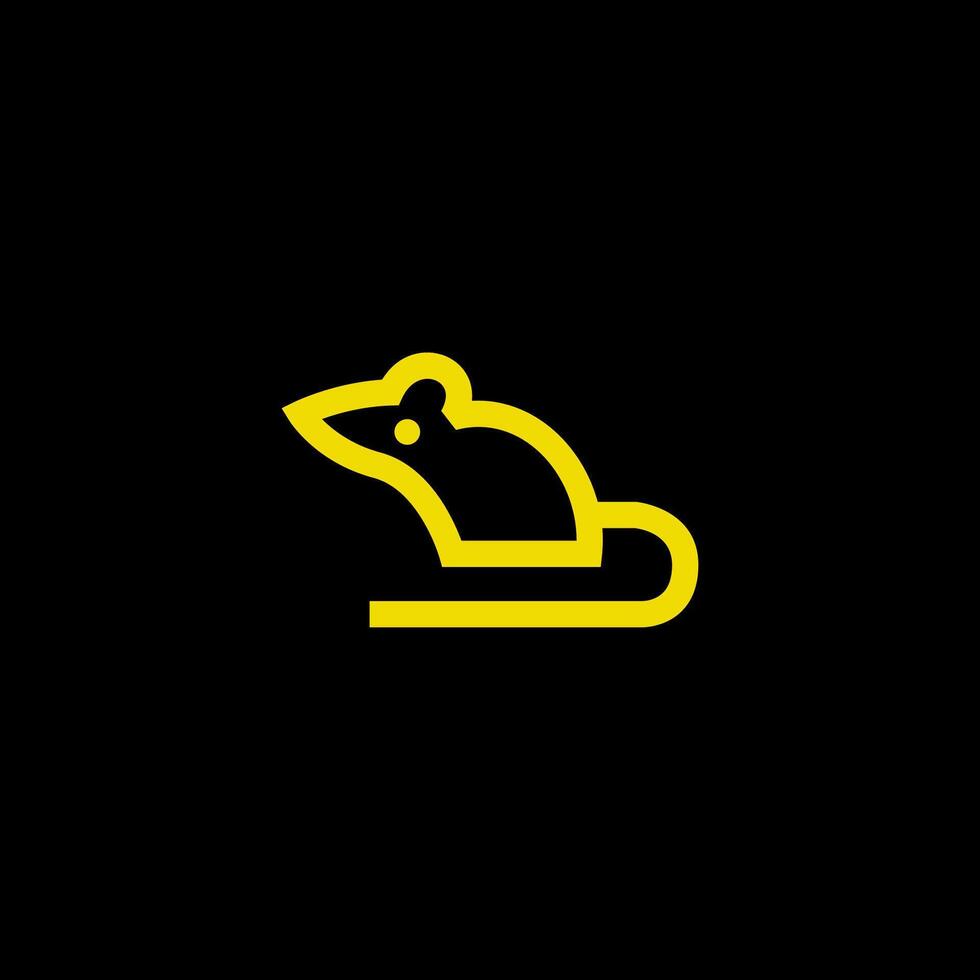 Modern Mouse Outline line art Logo with a minimalist approach, ideal for branding that emphasizes simplicity, technology, and innovation. vector