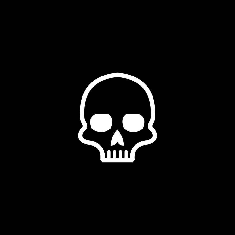 simple minimalist skull head logo , modern bold, bone black and white vector