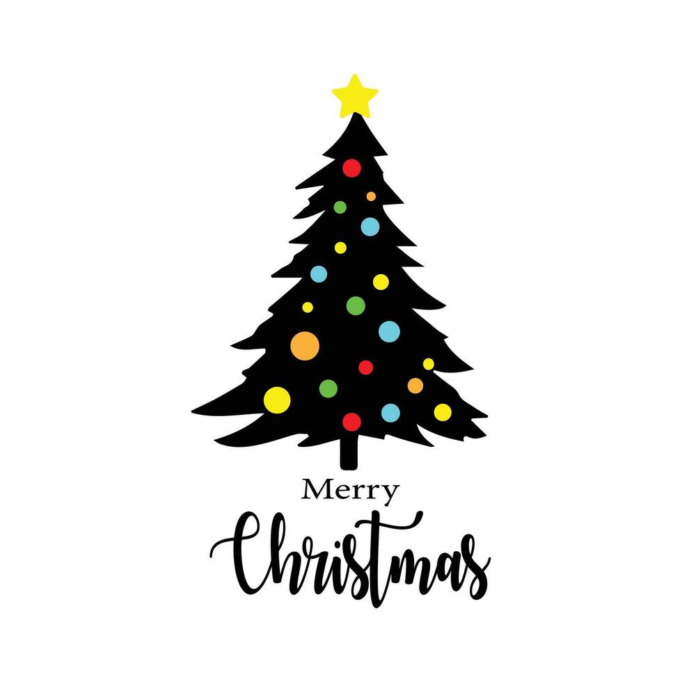 Christmas tree greeting card design vector