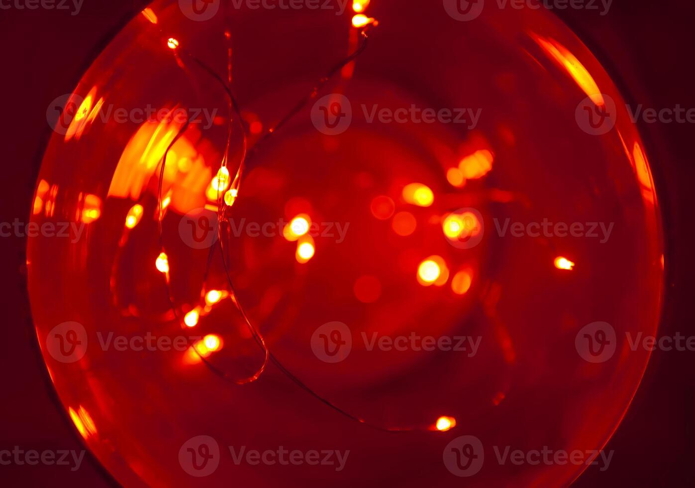 Christmas garland lights. Winter home decor. photo