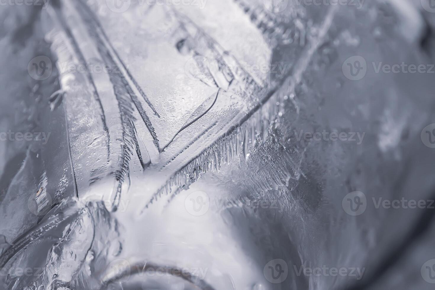 Melting ice surface close up photo