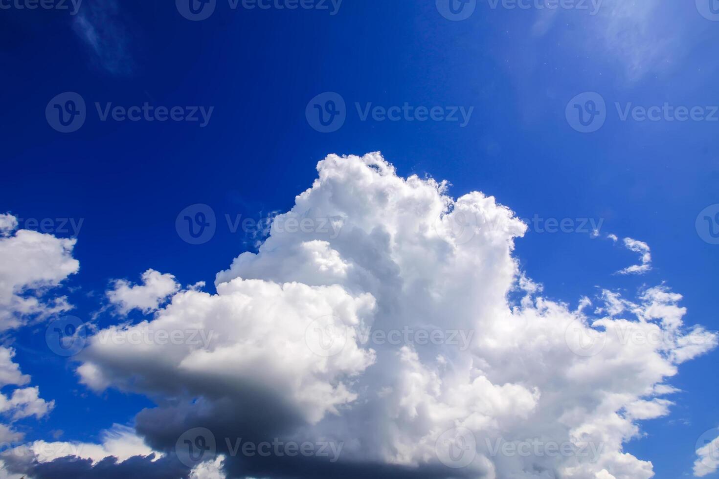 Blue sky with white clouds in summer day photo
