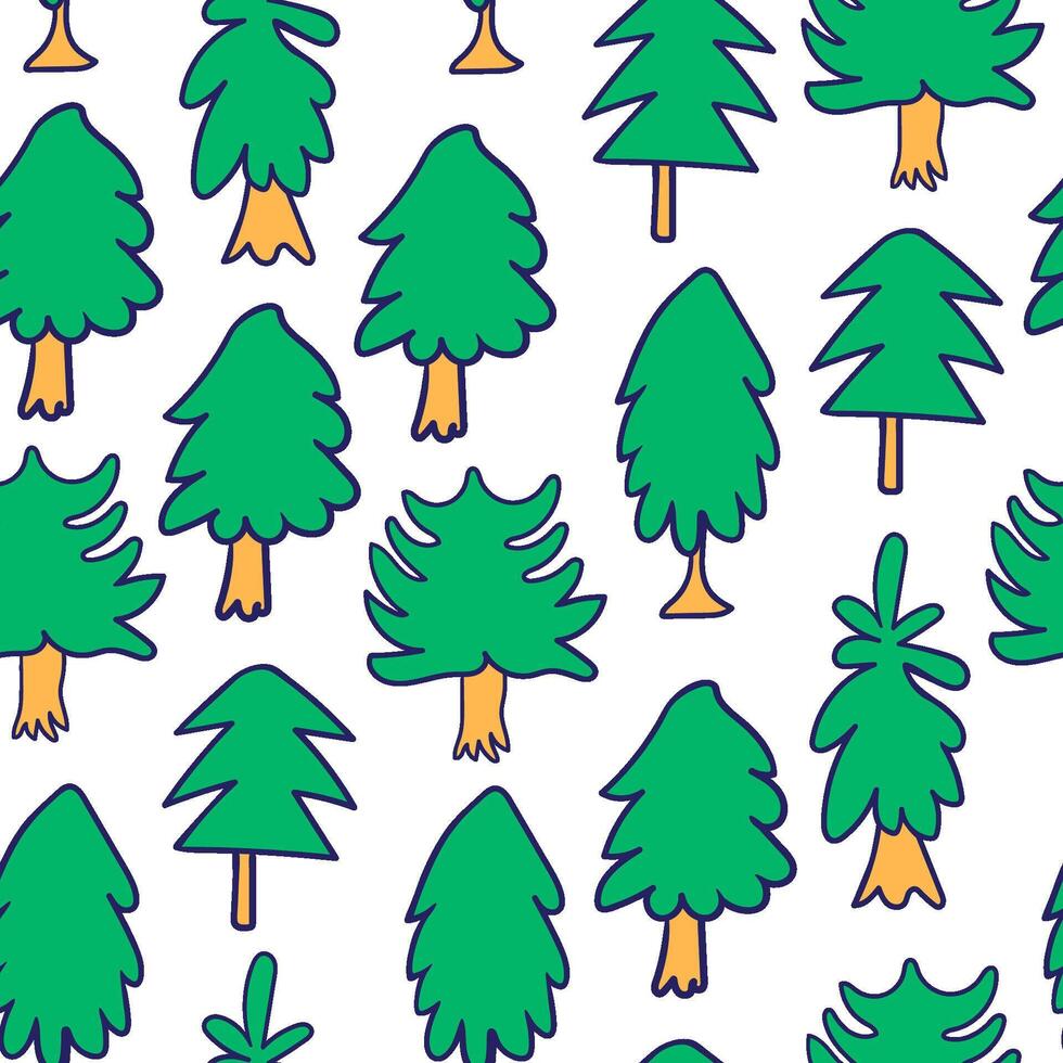 seamless pattern with fir tree or Christmas tree vector