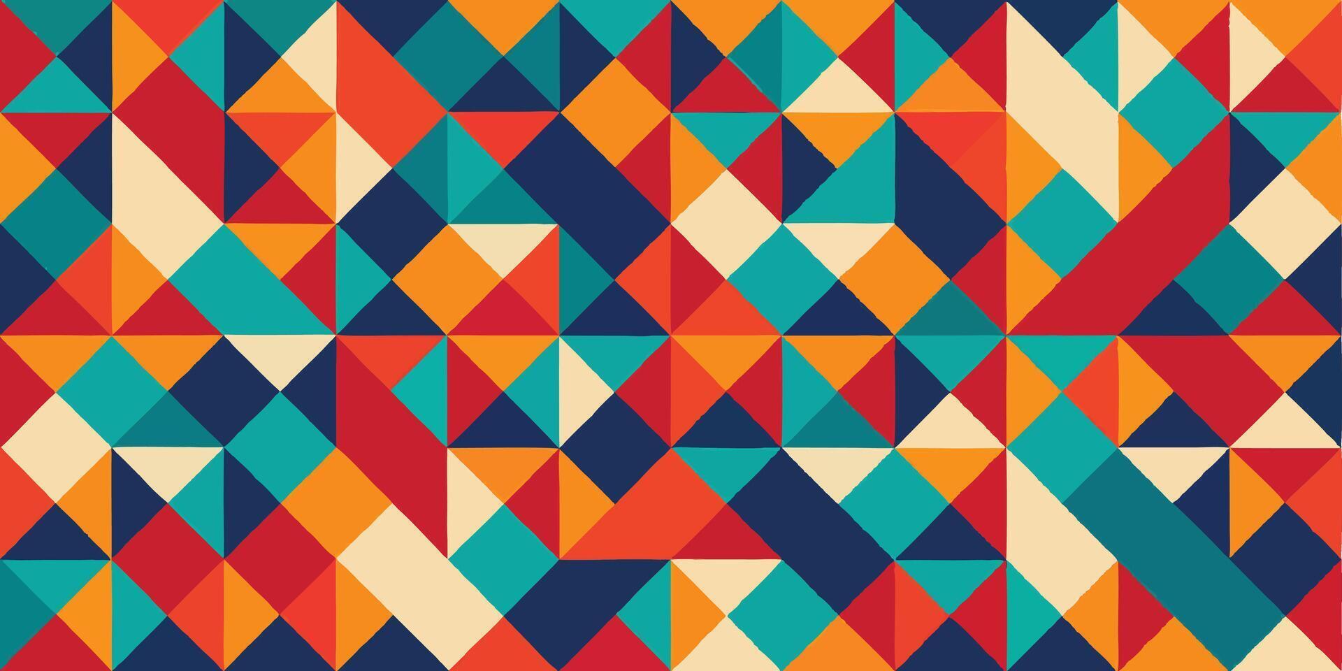 Colorful geometric pattern with triangles vector