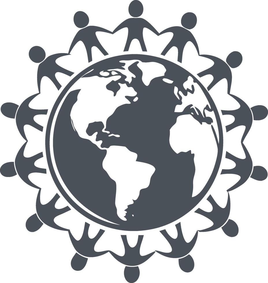 People around the world icon vector
