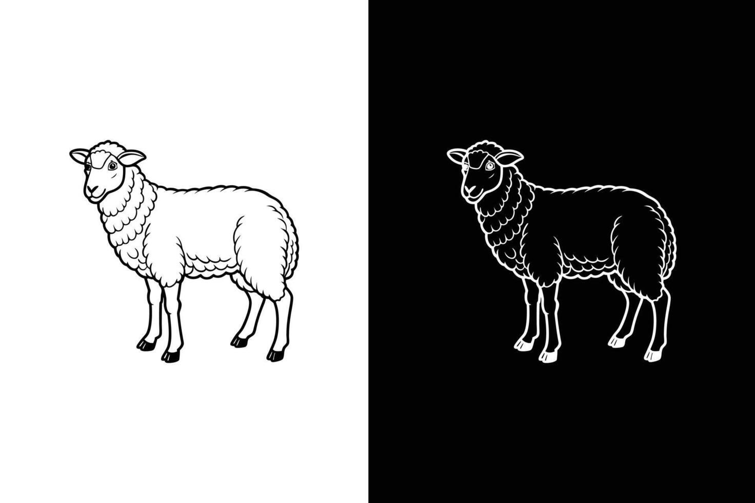 Line Art Sheep Icon. Stylish and Minimal Design vector