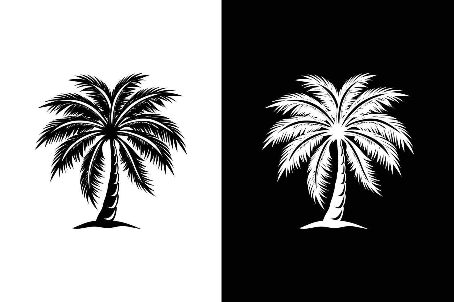 Palm Tree Silhouette. Elegant Tropical Icon Design vector