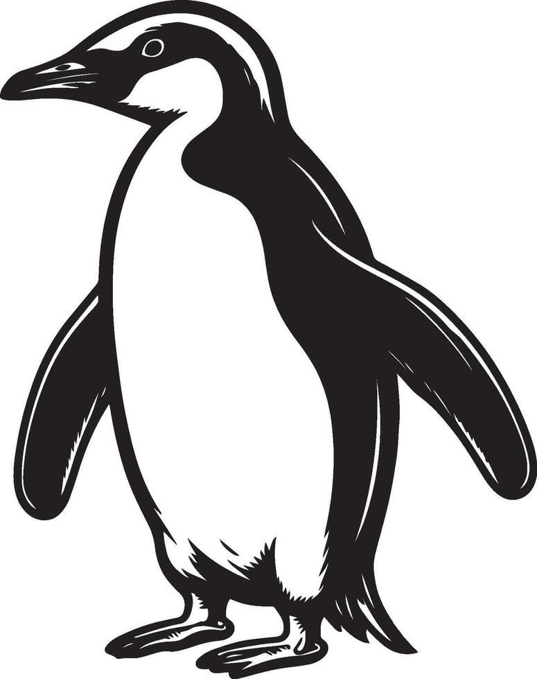 A penguin is standing in front of a white background vector