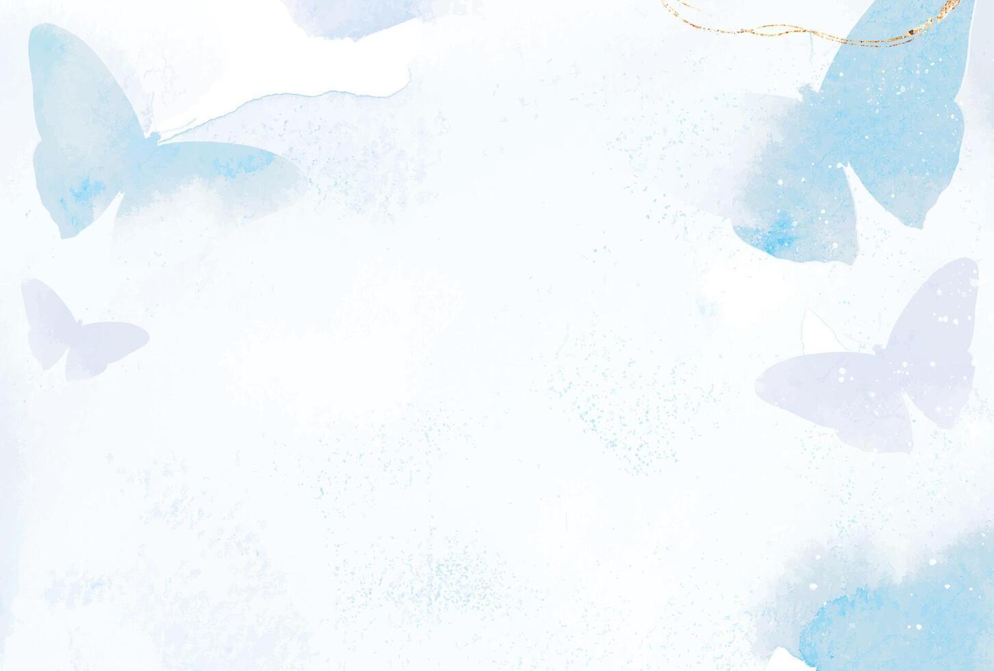 A blue and white background with butterflies and gold chains vector