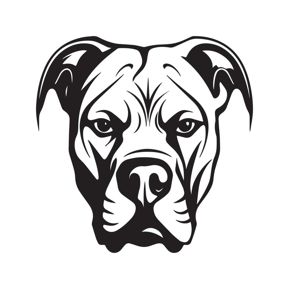 A dog head with a black and white design vector