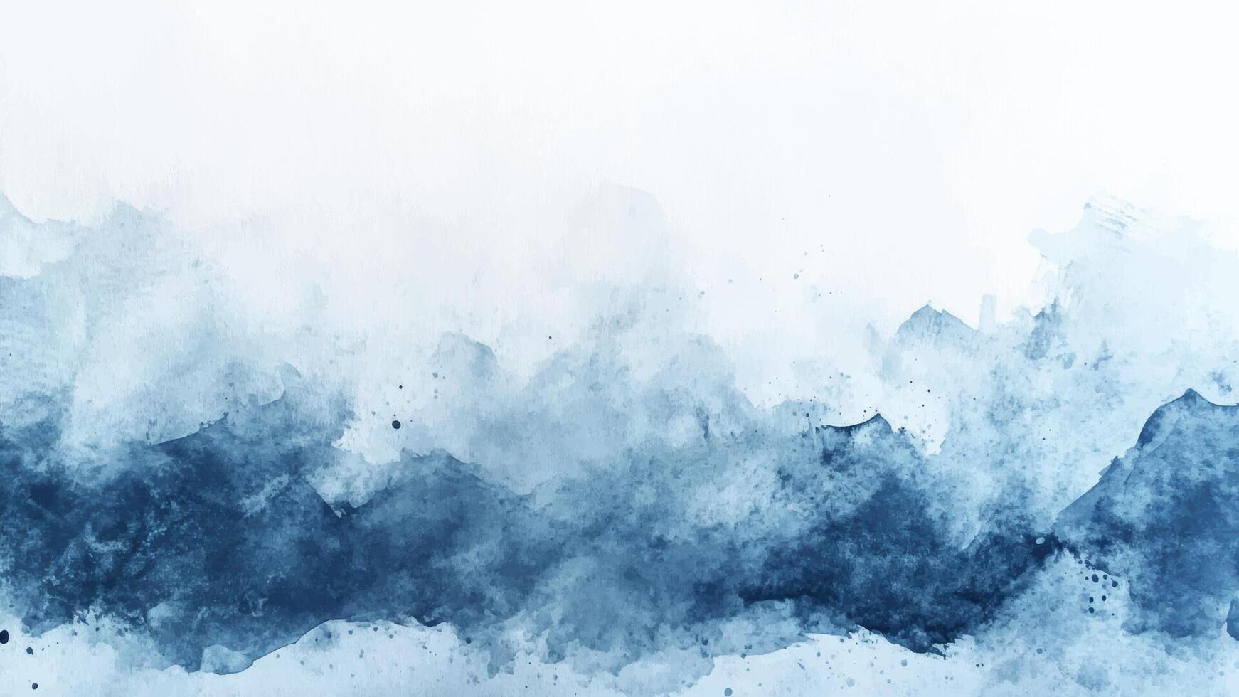 Abstract horizontal aesthetic watercolor background with hand drawn decoration texture. brown blue colored brush stroked pastel color watercolour vector