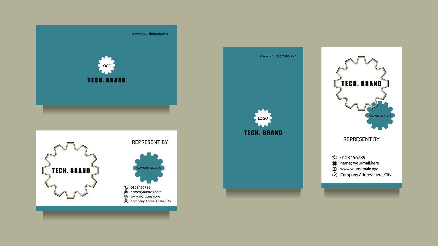 Business Card Design for Technology Brand vector