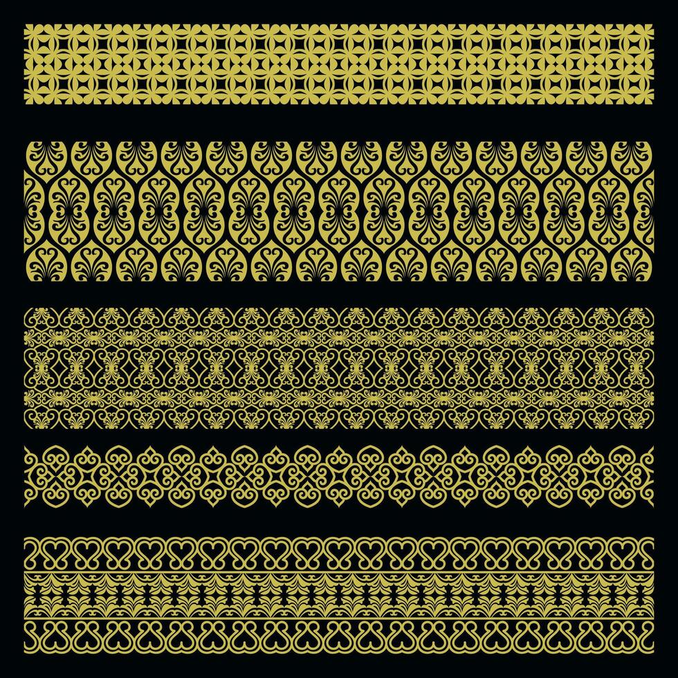 Vintage gold border. Petals carved into beautiful and unique long lines. vector