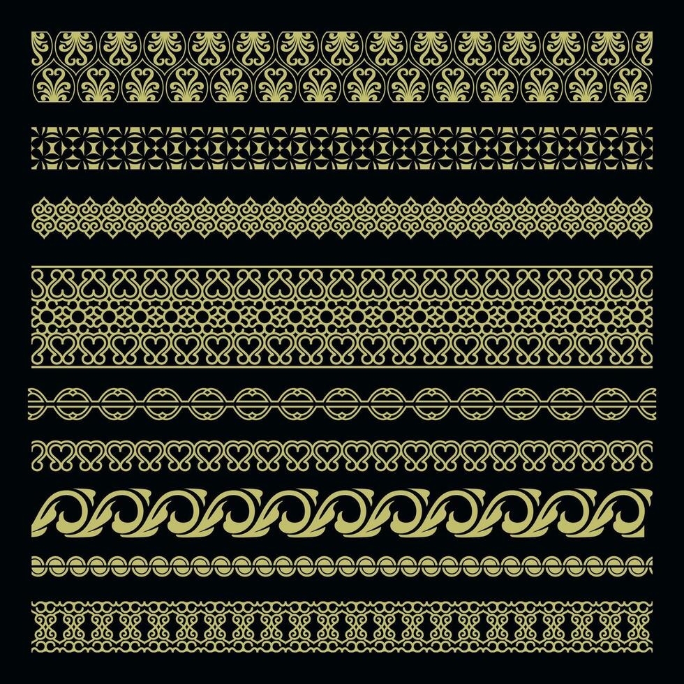 Vintage border. The gold petal lines are not too thick, creating a beautiful antique impression. vector