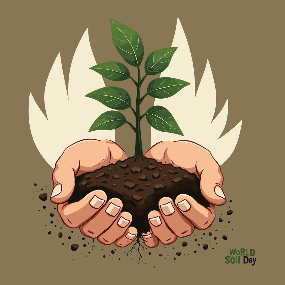 Nurturing the Earth Celebrating World Soil Day vector