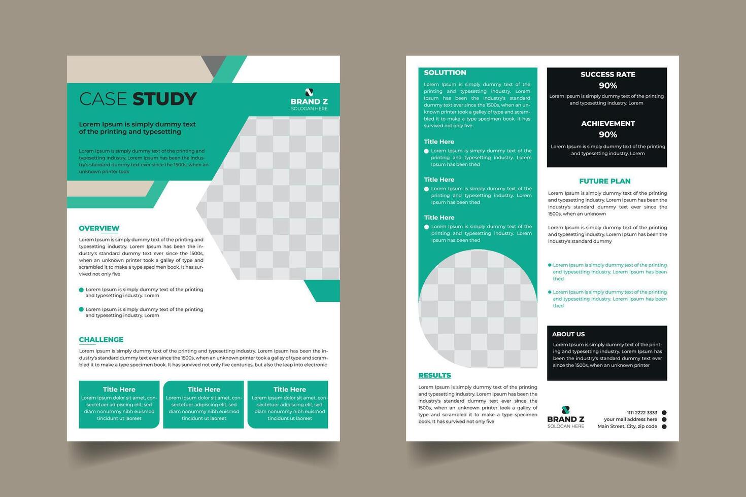 Case Study premium Flyer template vector