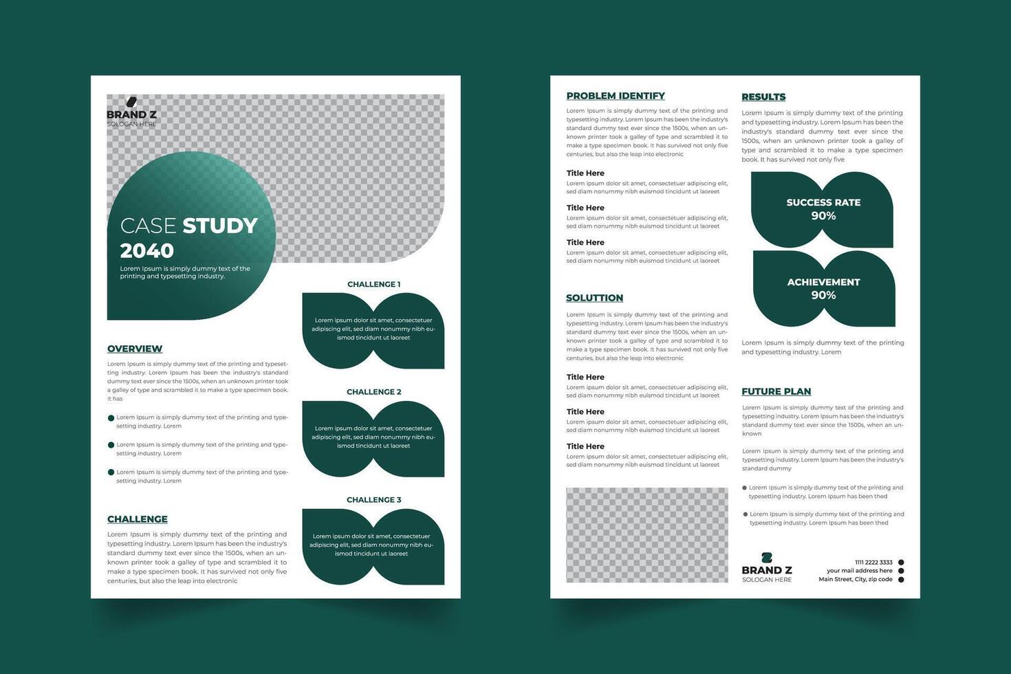 Professional Business case study flyers template. vector