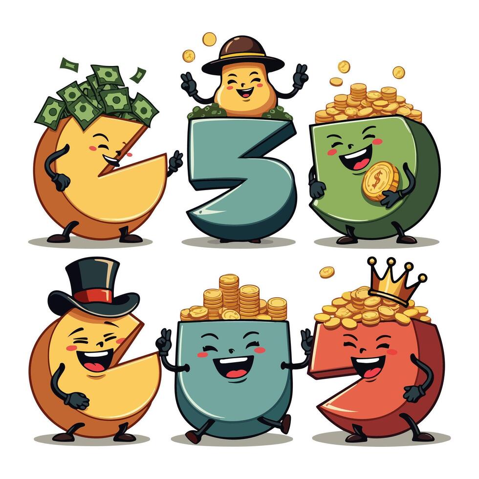 Wealth and Success A Creative Pie Chart Illustration for Financial Presentations vector