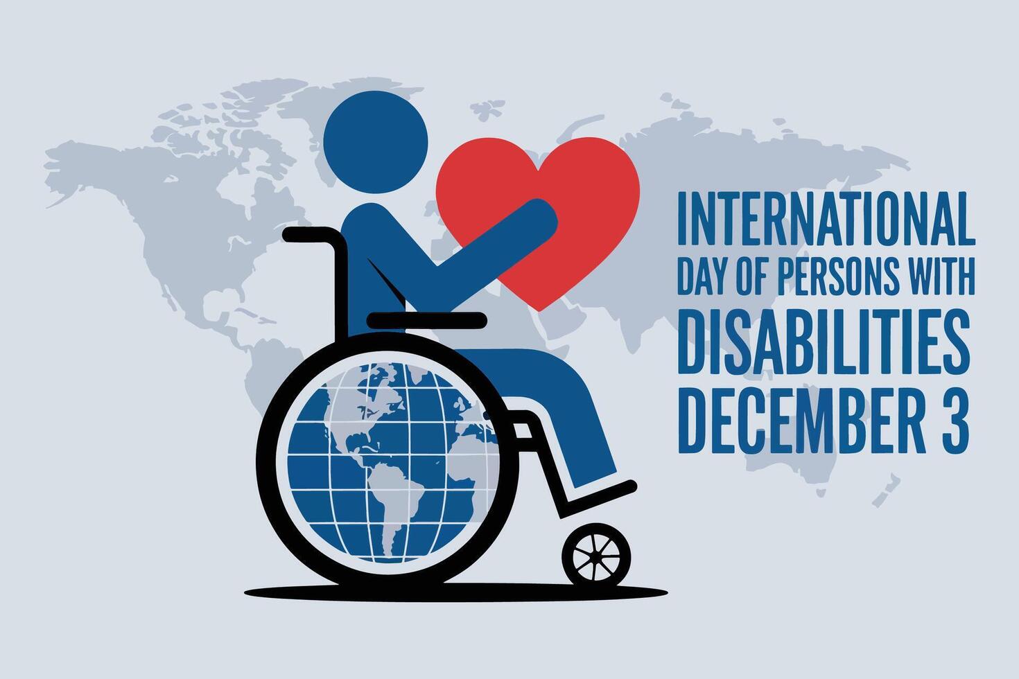 Global Hearts Celebrating the International Day of Persons with Disabilities vector