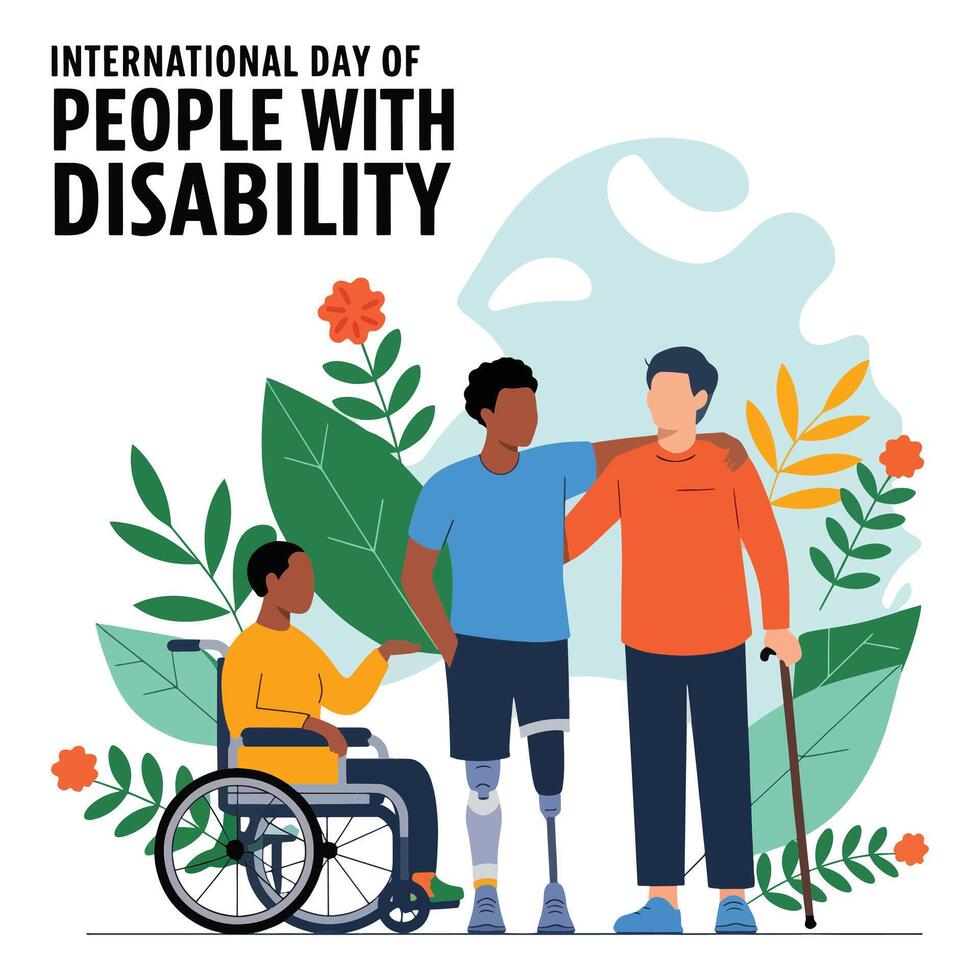 Inclusive Together Honoring the International Day of People with Disability vector