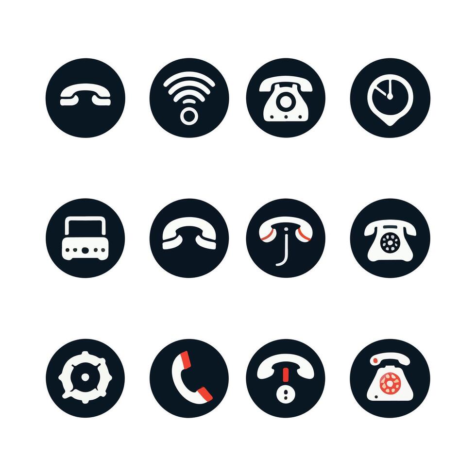 Call icon,Phone icon, Telephone and Mobile Phone symbol pack vector