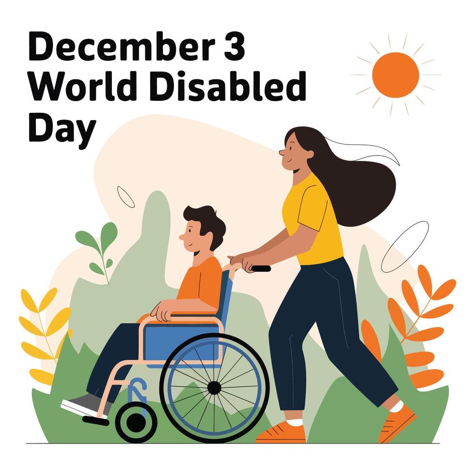 Bright Futures Celebrating World Disabled Day with Support and Joy vector