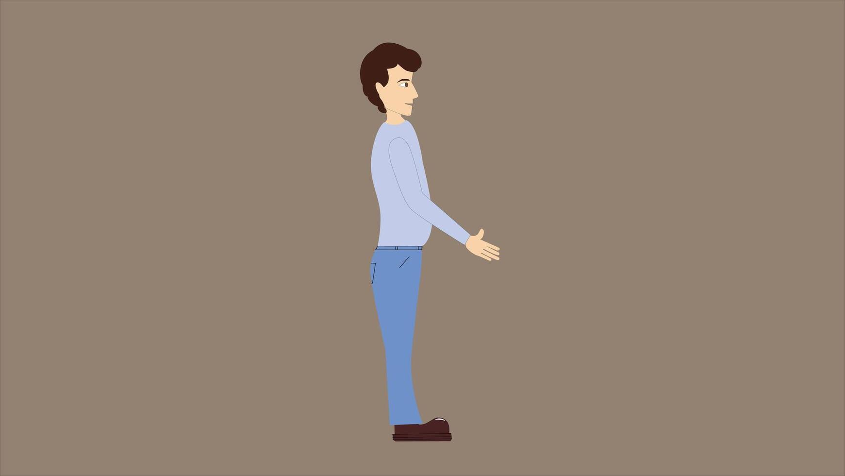 Man Charachter Shaking Hand vector