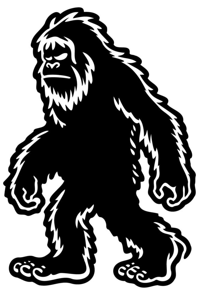 A bigfoot is walking in the woods vector