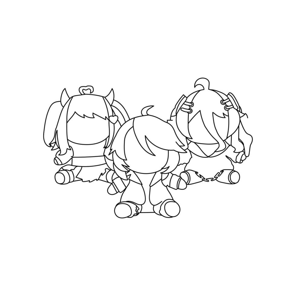 Drawing beautiful baby doll images. vector