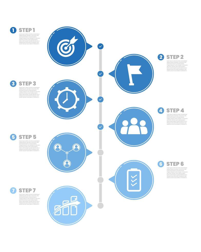Infographic Timeline Diagram Blue vector