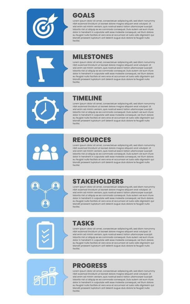 Blue Infographic Timeline Diagram Square vector