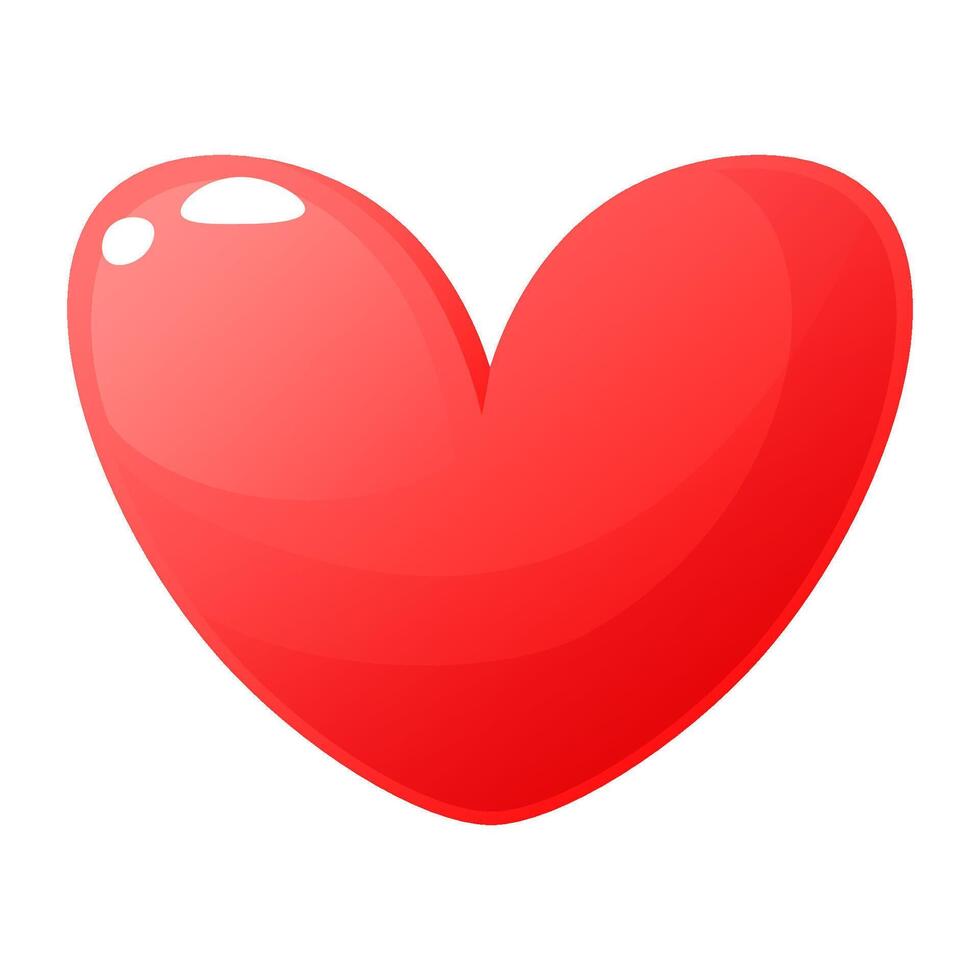 red, pink icon of heart, love, romance on white background. Valentine in the form of heart, feeling of love, approval. Design element for love concept, for decoration of Valentines day, wedding vector