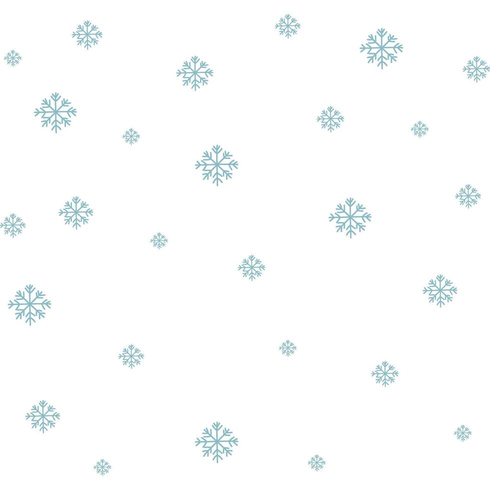 Light blue snowflake pattern on white background. Winter background design for Christmas and seasonal decoration. vector