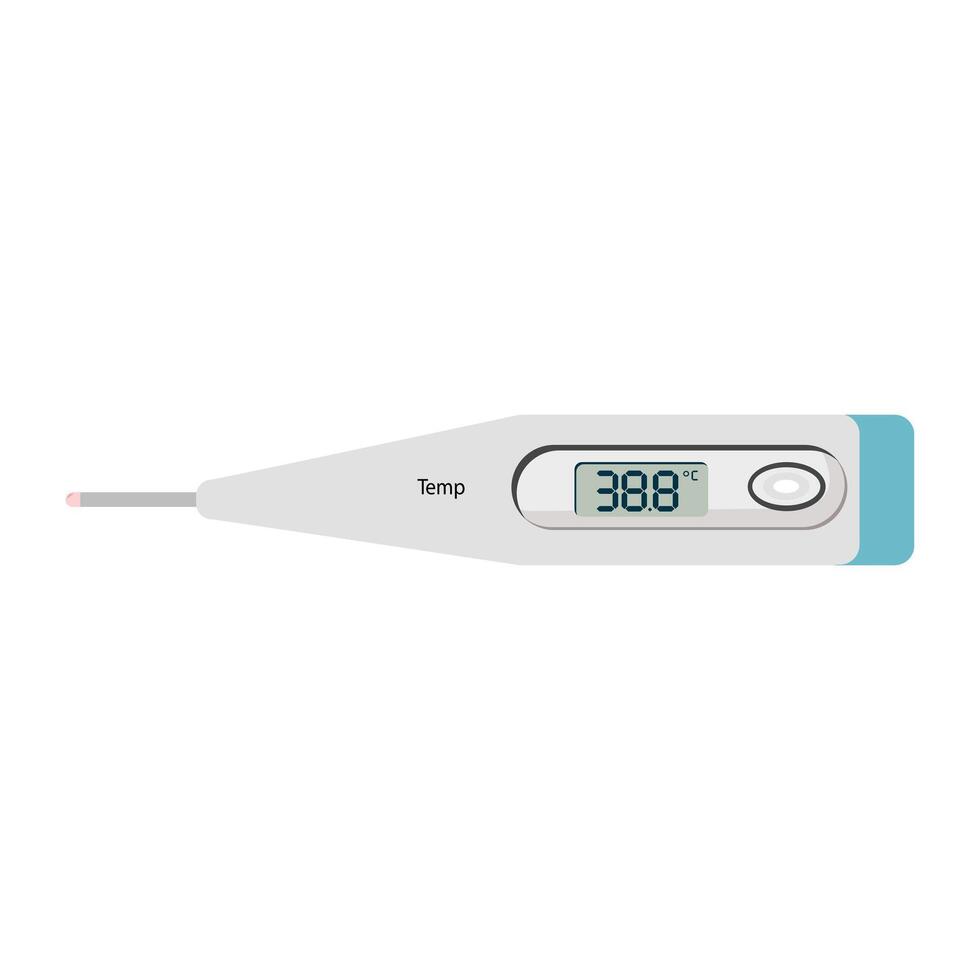 Digital thermometer icon. Medical health care hospital and emergency theme. Isolated design. Design elements of medical equipment. Body temperature meter vector