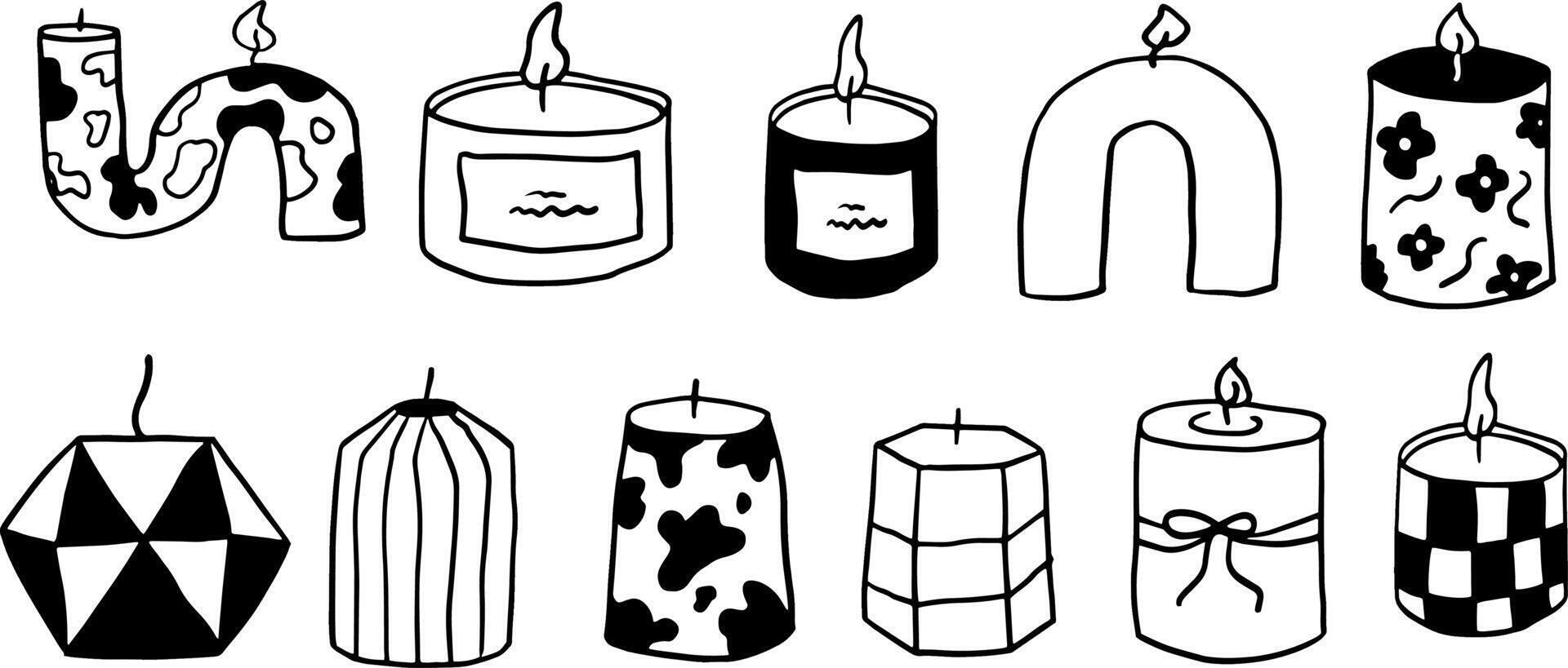 Simple Candle Illustrations for Cozy Design Themes vector